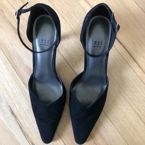 Impo black faux suede heels size 8.5
